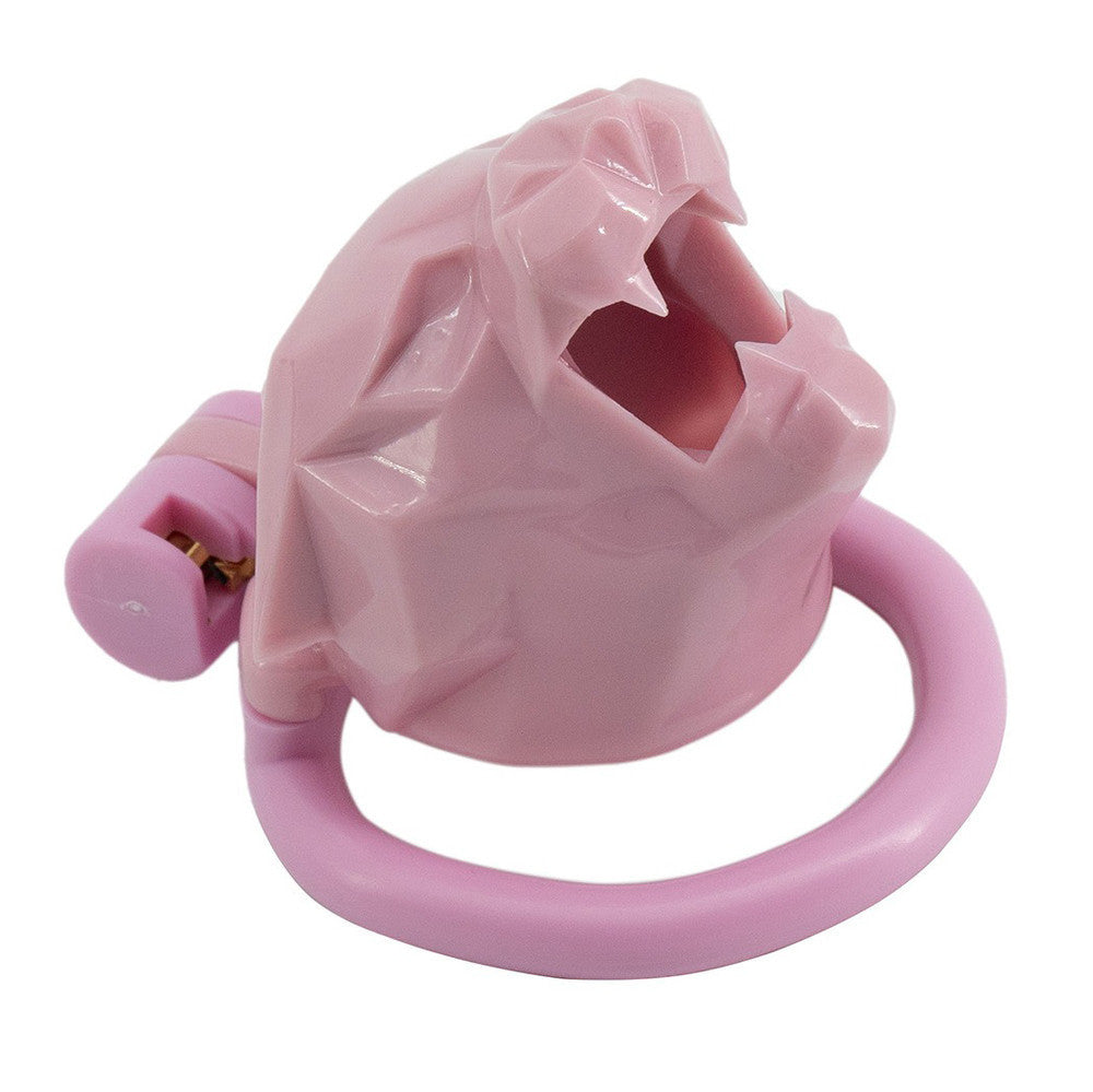 Leopard Head Chastity Cage Pink