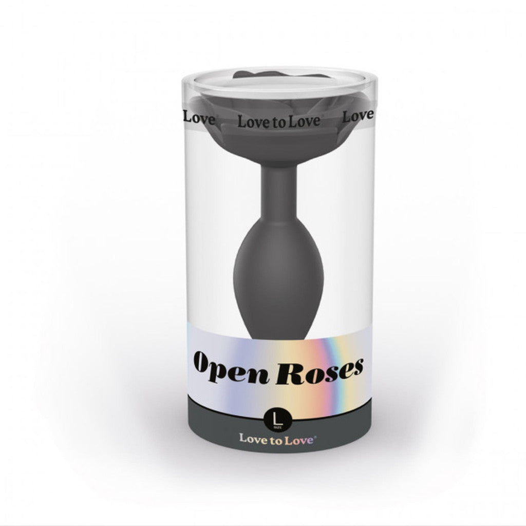 Open Roses Anal Plug Ergonomic Soft 9 Cm Black Onyx Size L