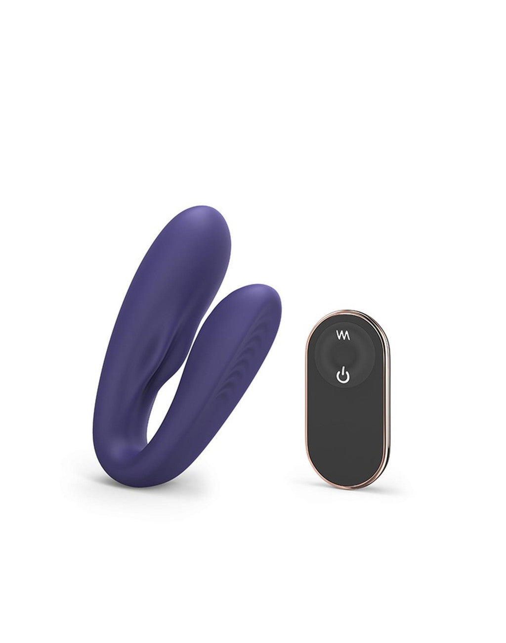 Match Up Vibrator Double Penetration Remote Control Flexible Neck 9 Cm Indigo Blue