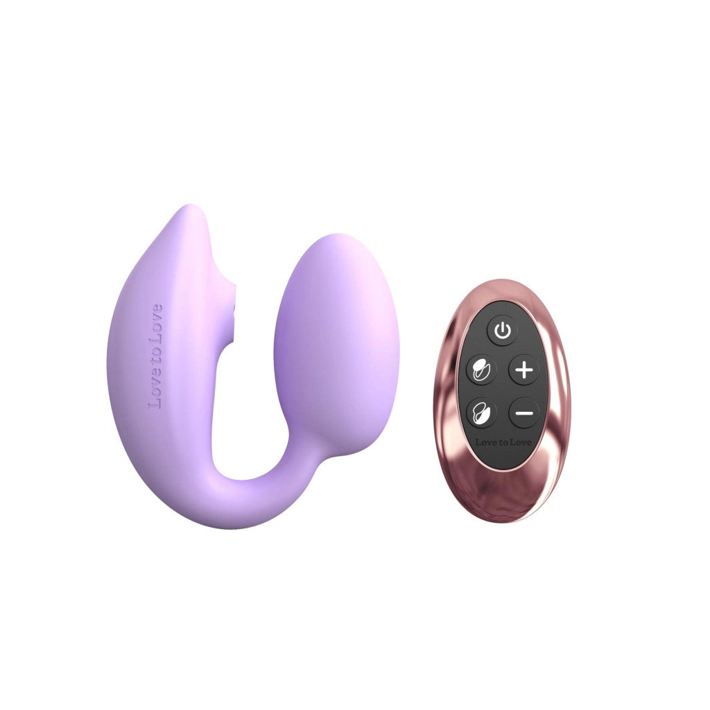 Wonderlover Vibrator Double Stimulation Trembling Remote Control 9.8 Cm Purple