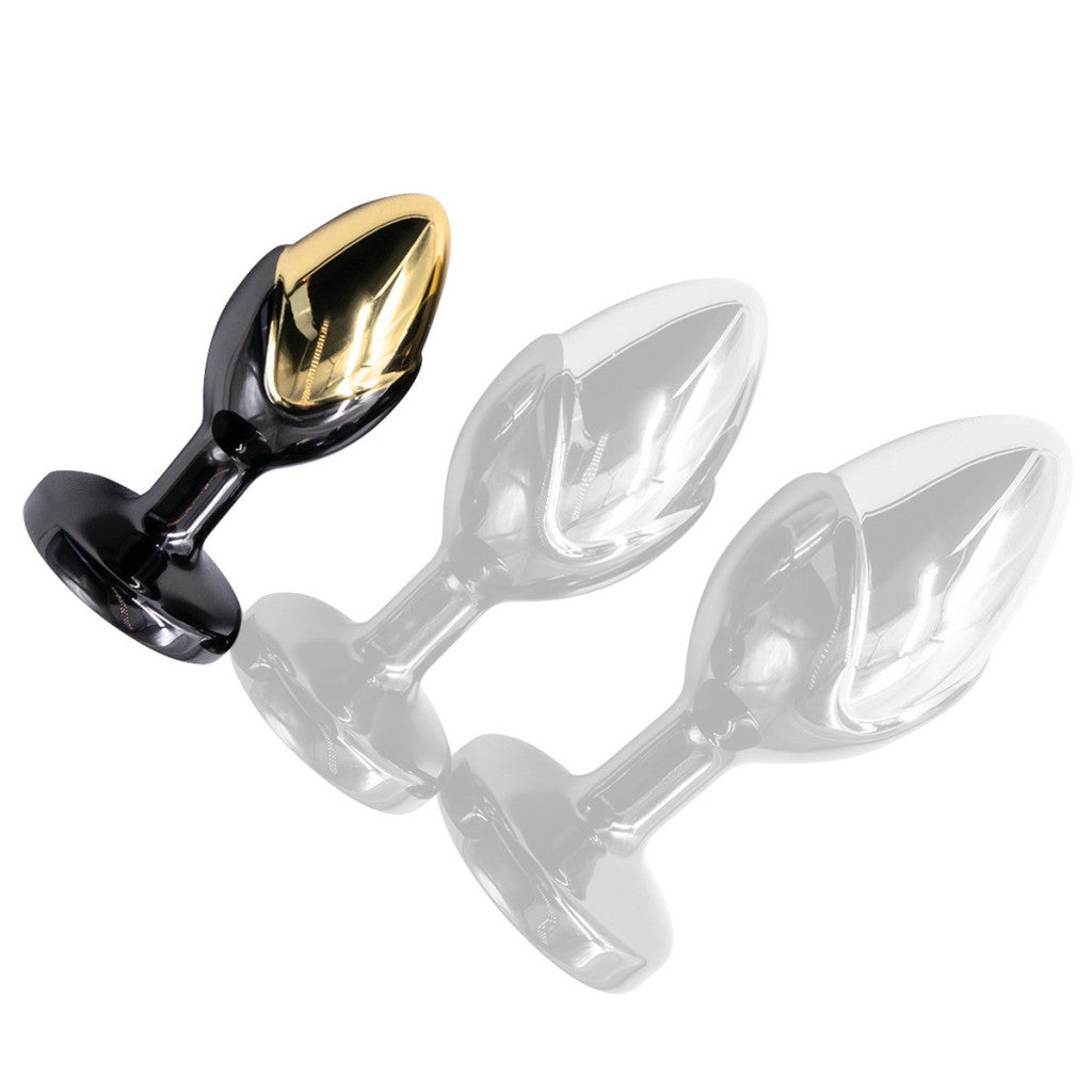 Biflower Anal Plug Smooth Two-tone 6 X 2.7 Cm With Aluminum Base