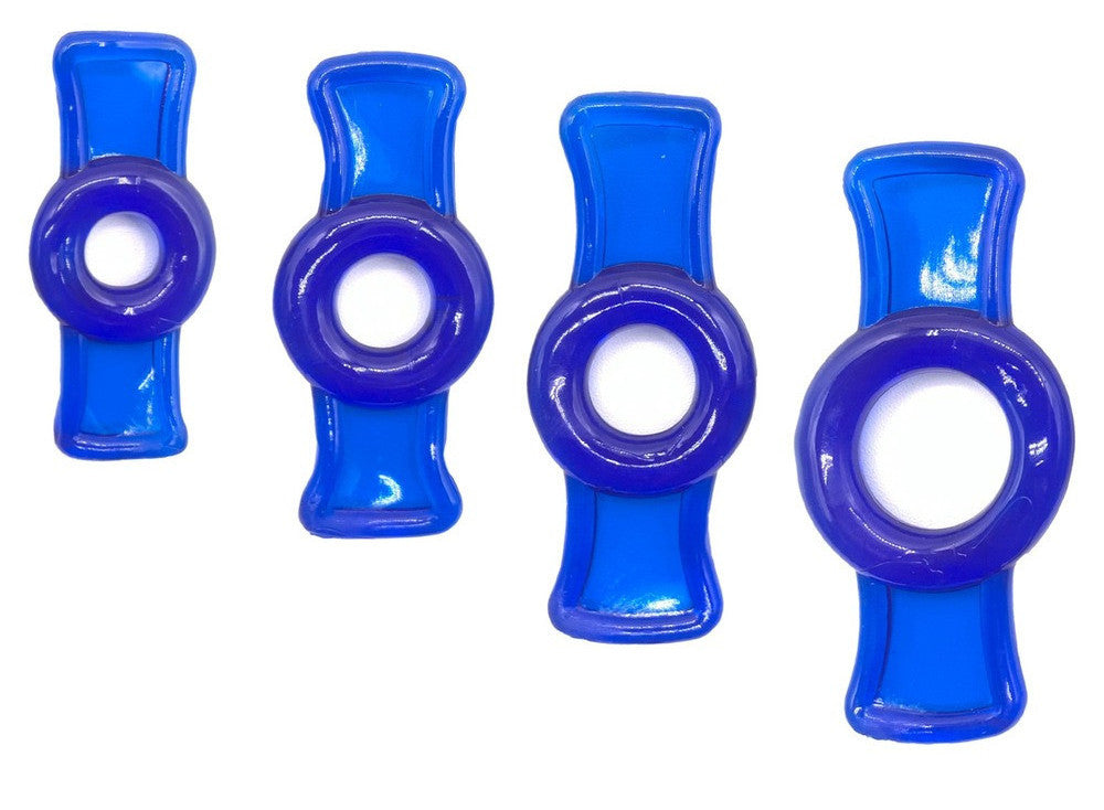 Penis Ring Set 4 Pcs Stretchy 7-17 Mm Diameter Blue Tpe