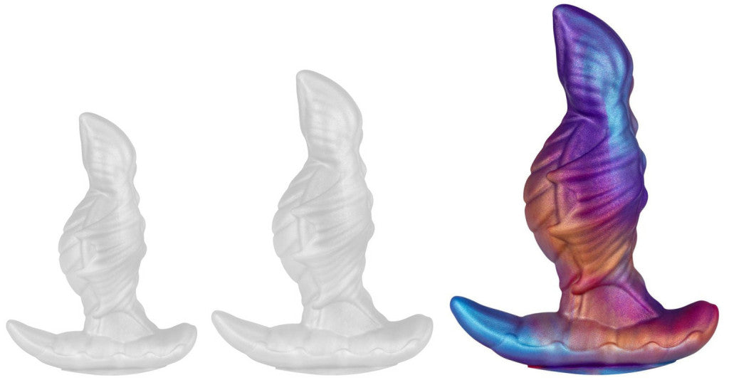 Alienix Anal Plug Silicone Wavy With Wide Base 17 X 6.3 Cm Black