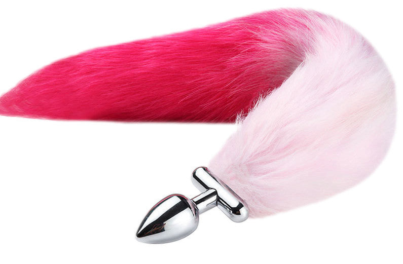 Fox Wolf Anal Plug Conical Metal 5.5 Cm Pink With 39 Cm Tail