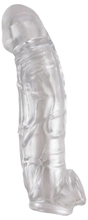 Penis Sheath Ribbed Surface 19 X 5 Cm Transparent