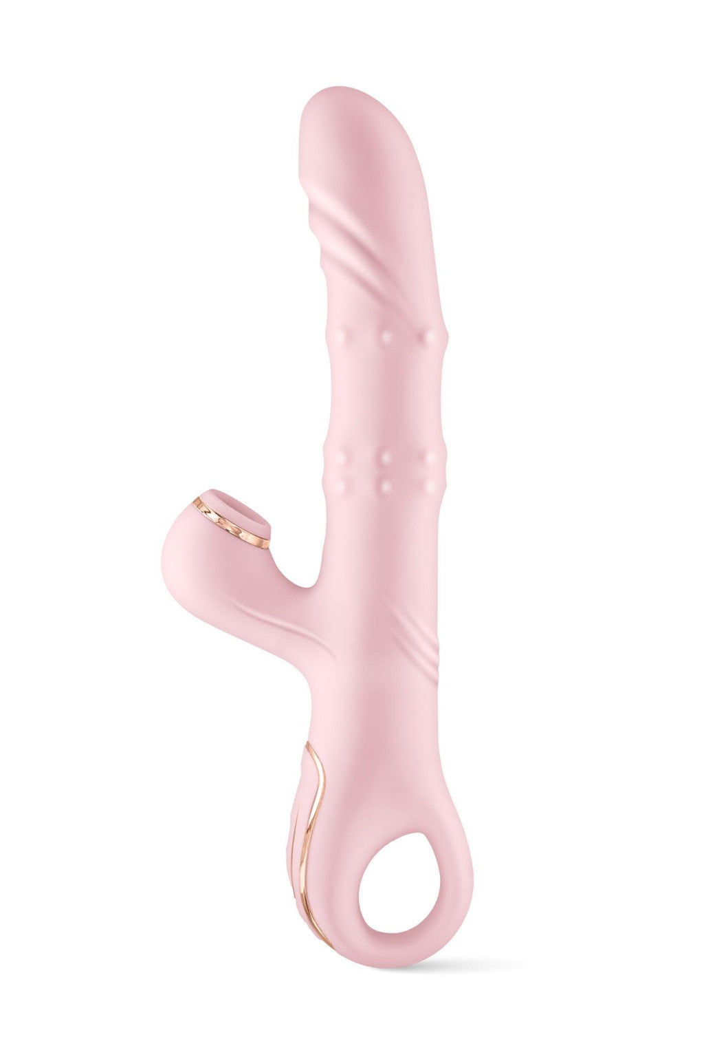Yoba Vibrator Rabbit 5 In 1 Rotating Tapping Heatable Powder Pink