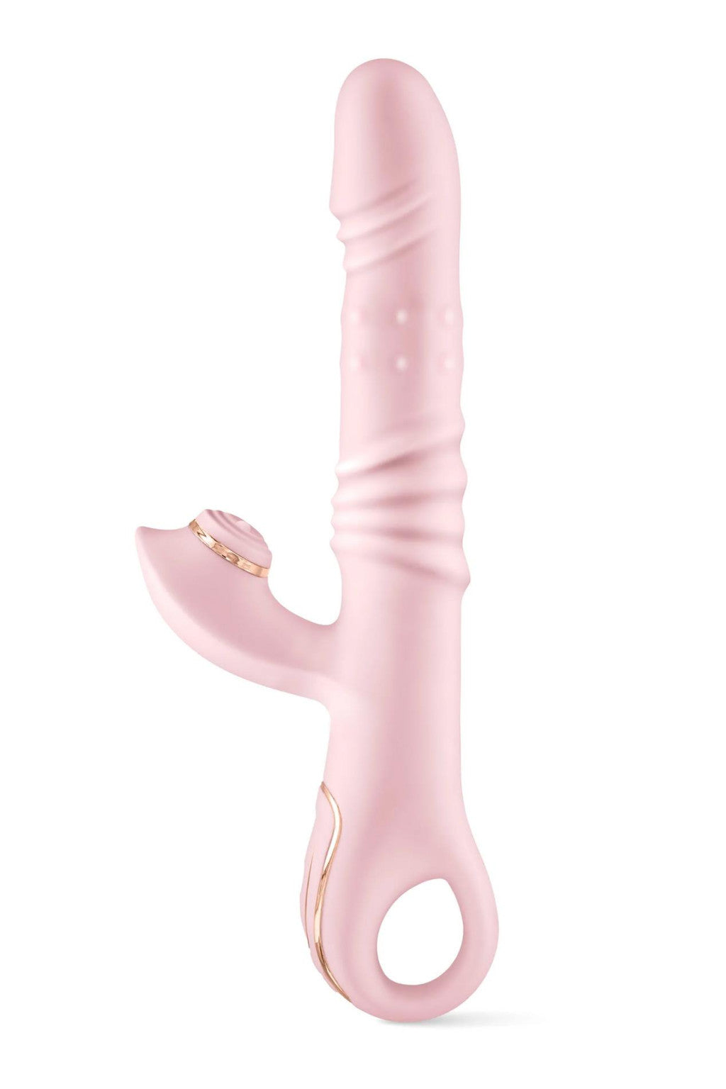 Yoba Vibrator Rabbit 6 Functions Rotating Head Tapping Heating Pink