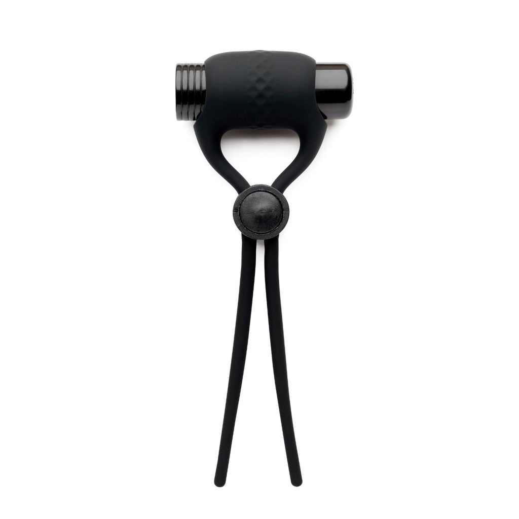 Vibrating Penis Ring Adjustable 10 Modes 3 Speeds Silicone Black