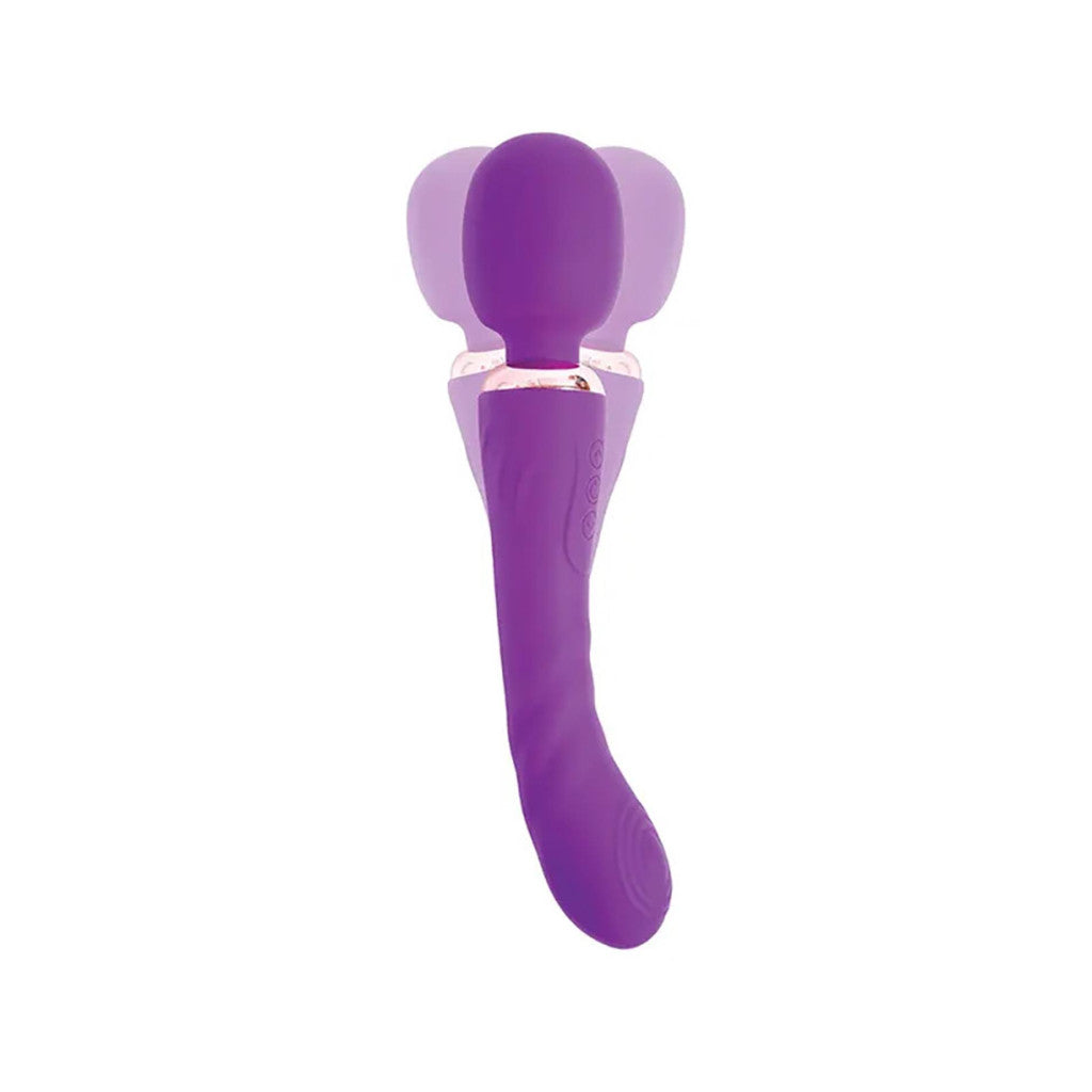 Vibrator Double Vibration 12 Modes Usb Charging 24 Cm Purple Silicone