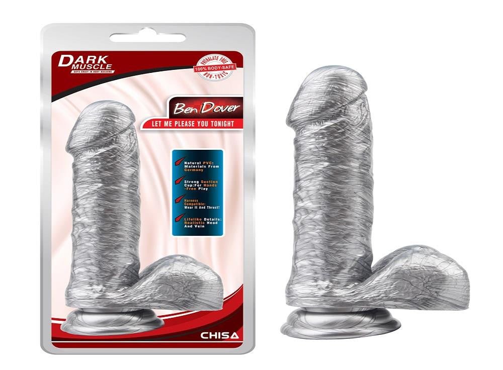 Ben Dover Dildo Realistic Flexible Strong Suction Cup Silver