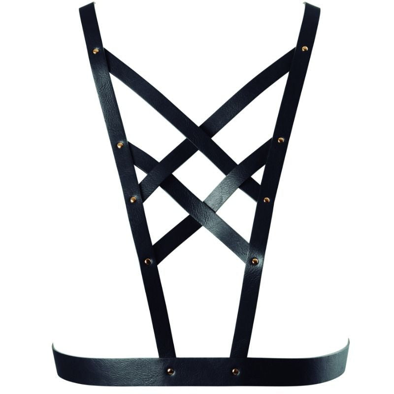 Bijoux Indiscrets - Black Crisscrossed Harness With Neck
