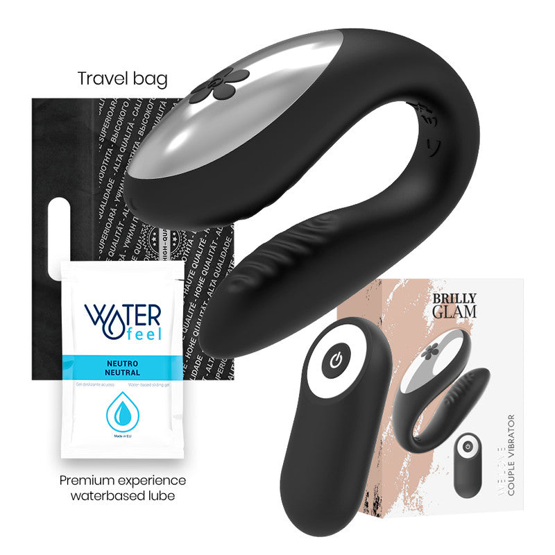 Brilly Glam – Couples Vibrator With Remote Control Black