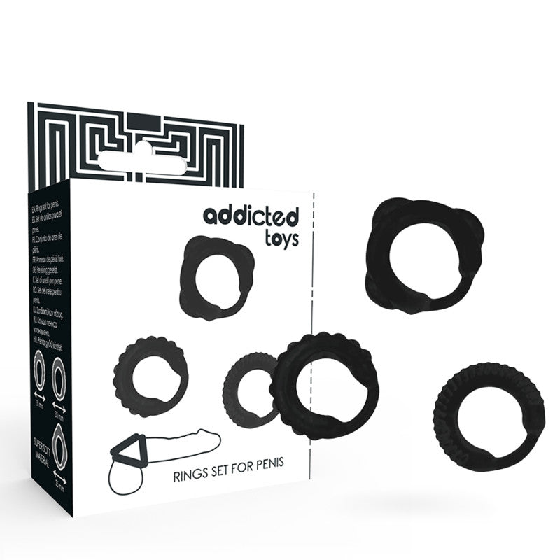 Addicted Toys – Premium Black C-ring Set