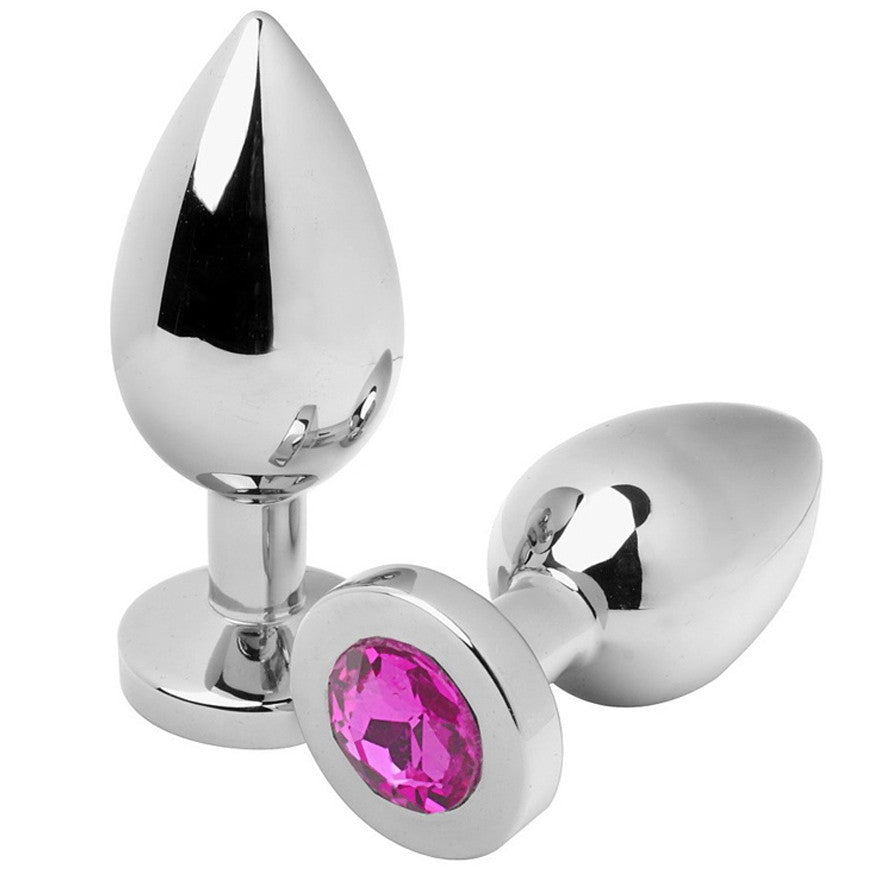 Metal Hard – Small Anal Plug With Pearl Pink 5.71 Cm