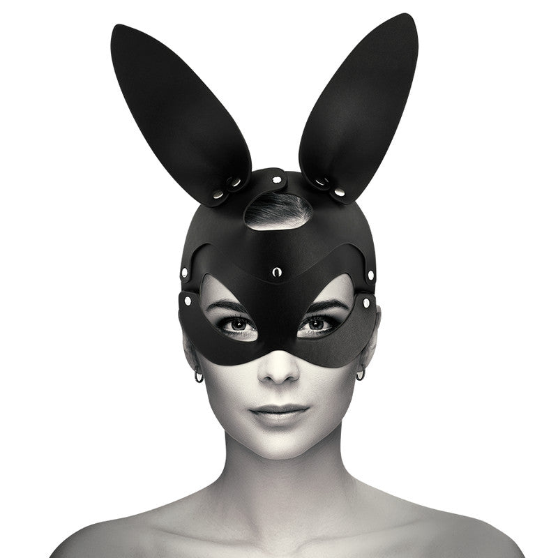 Coquette Chic Desire – Vegan Leather Mask With Bunny Ears