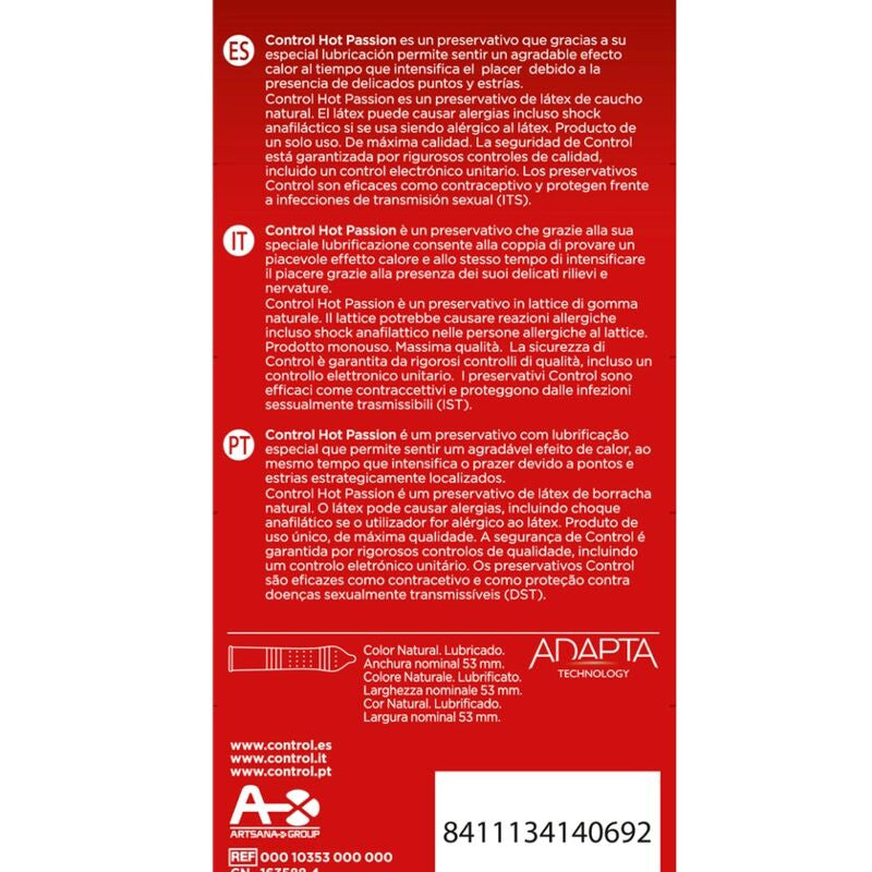 Control - Hot Passion - 10 Pcs Of Warming Gels