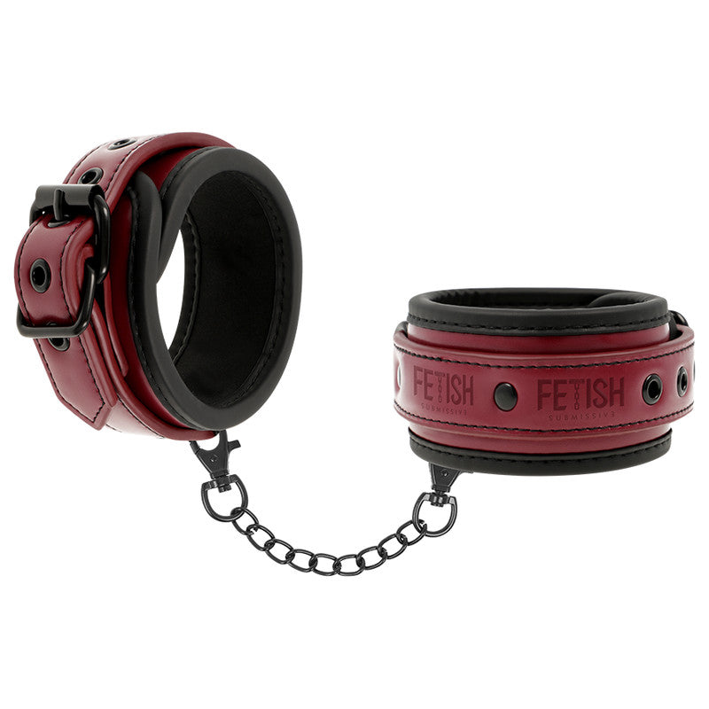 Fetish Submissive – Vegan Leather Handcuffs With Neoprene Lining