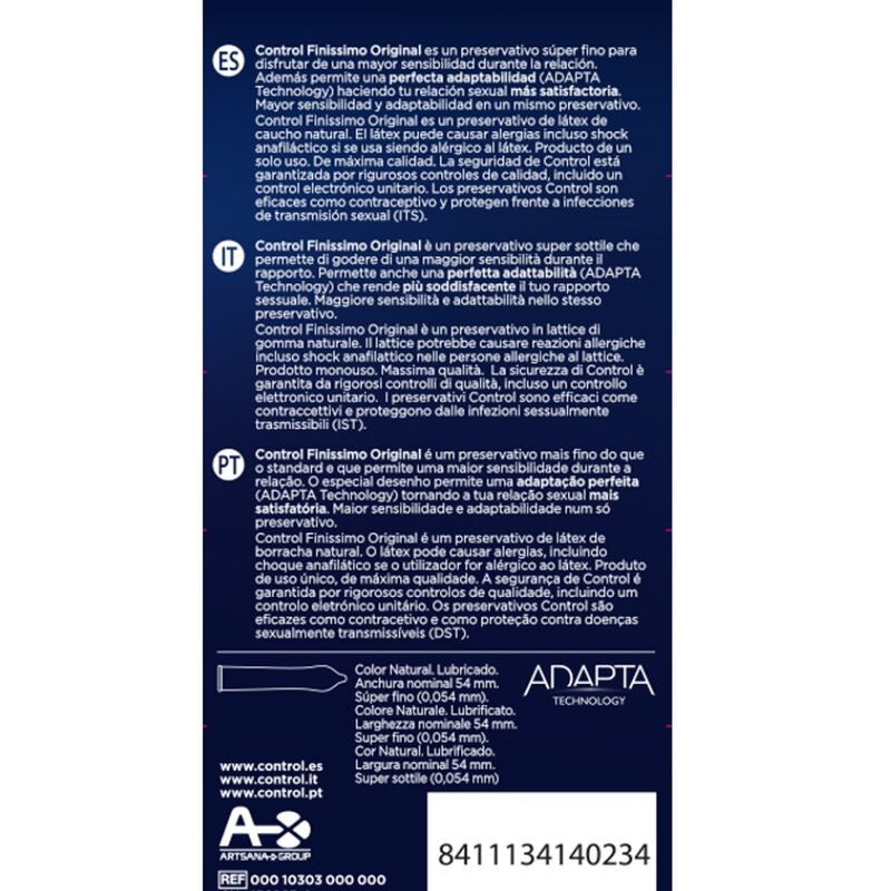 Control Finissimo Original – Ultra-thin Condom Pack Of 6 Pcs