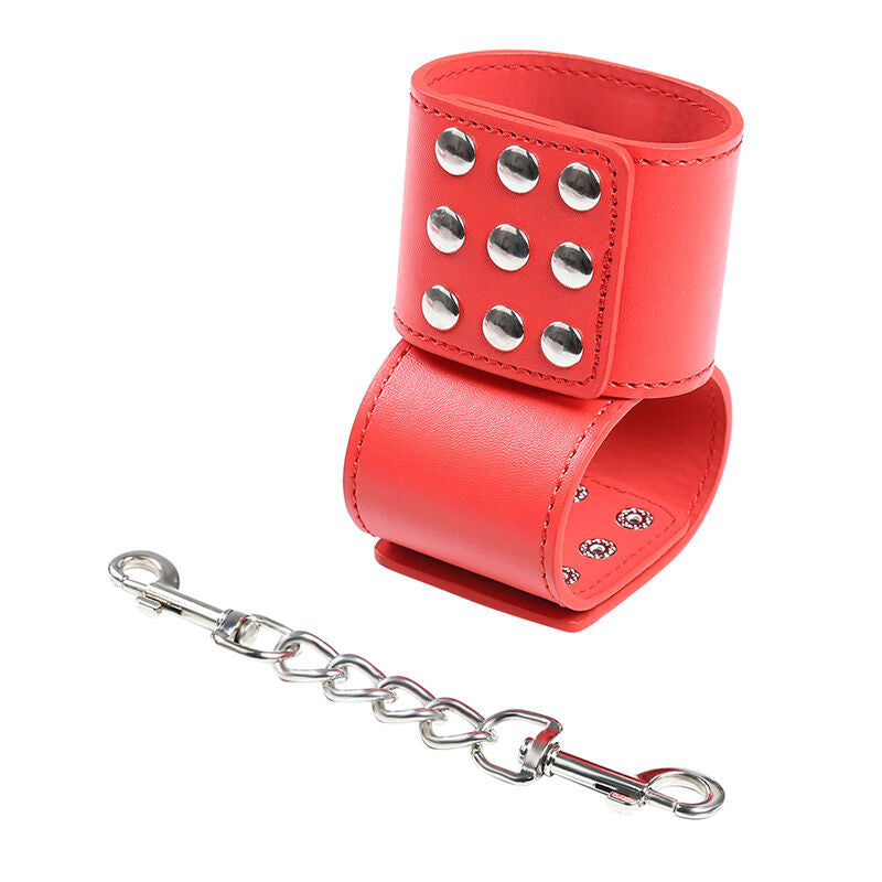 Ohmama Fetish – Red Wrist Cuffs With Snap Closure