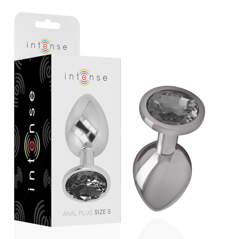 Intense – Premium Metal Anal Plug With Black Crystal Size S