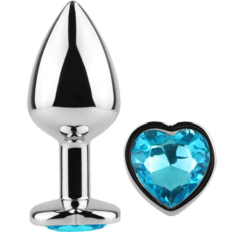 Secretplay - Blue Heart-shaped Metal Anal Dildo (7 Cm)