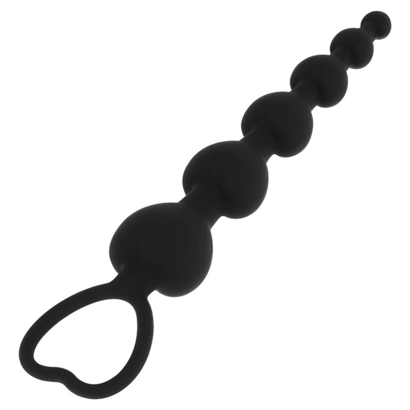 Black&silver - Sensual Anal Chain With Heart Shape 18 Cm