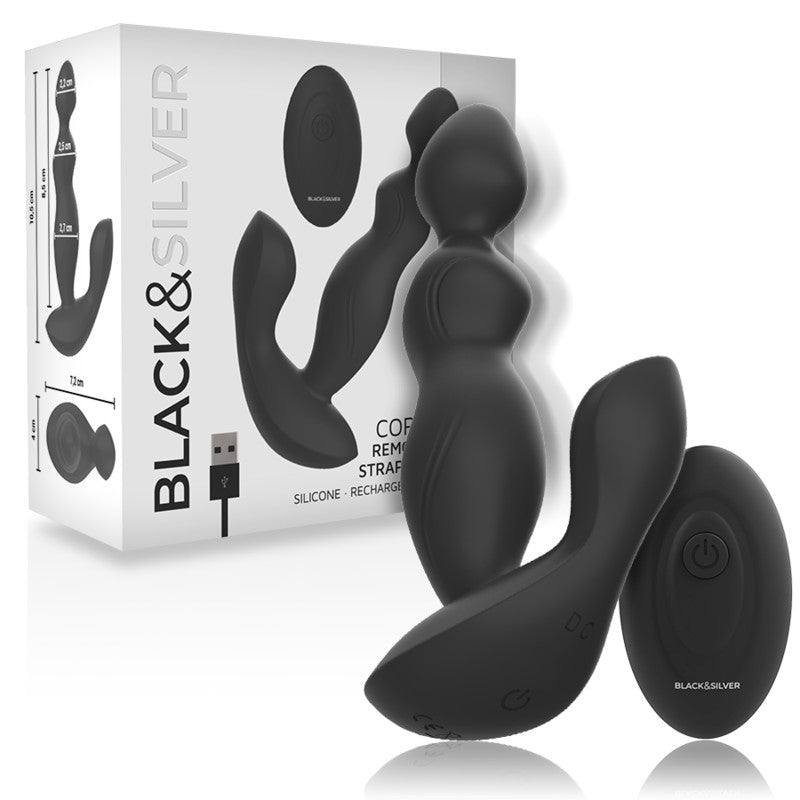 Black&silver - Cora – Silicone Anal Plug With Remote Control