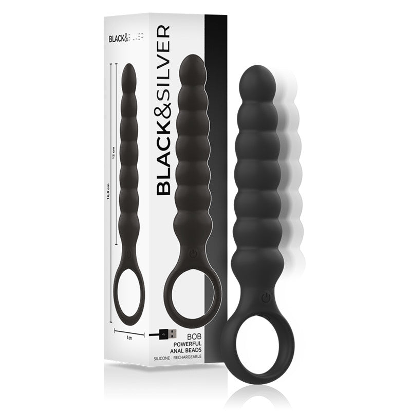 Black&silver – Powerful Silicone Anal Dildo