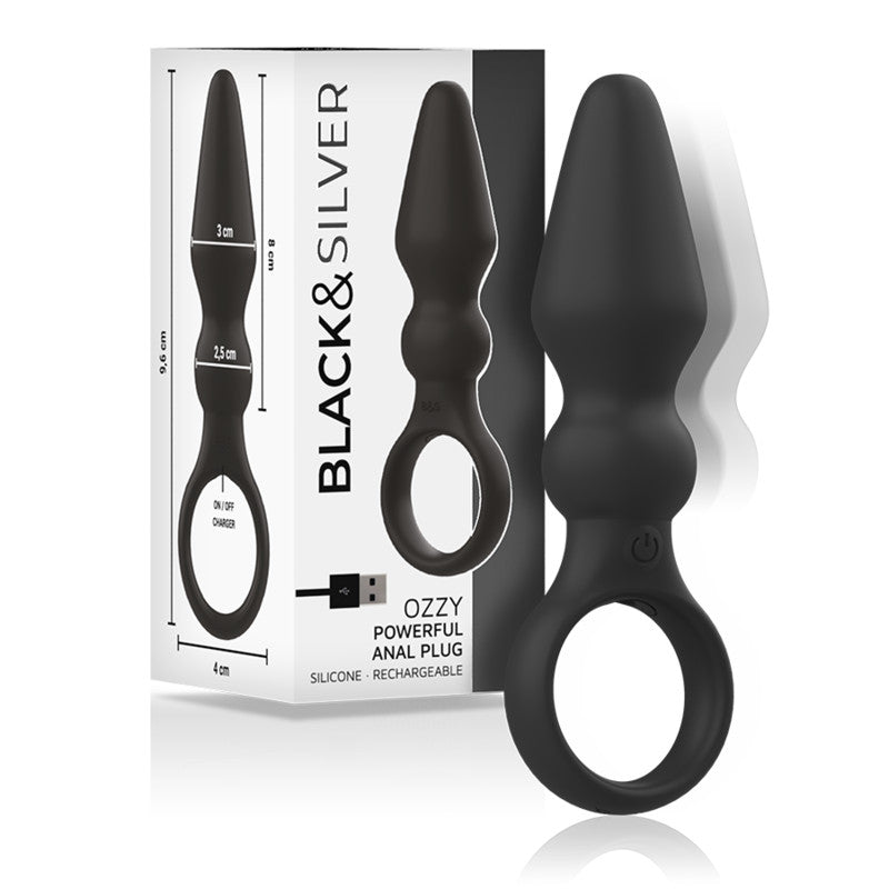 Black&silver - Powerful Silicone Anal Plug