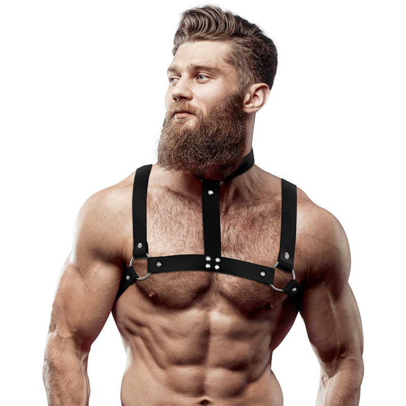 For Men – Adjustable Eco-leather Chest Strap With Necklace