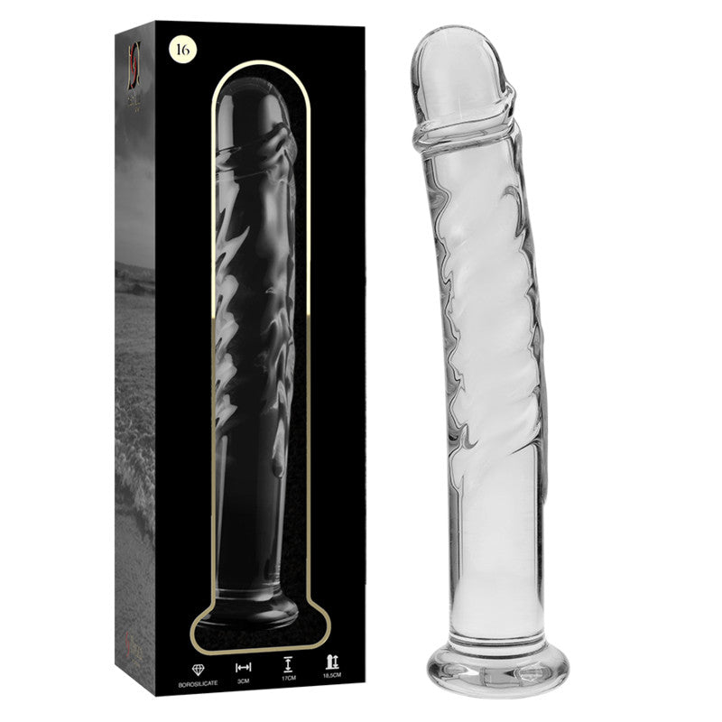 Ibiza Nebula Series – Clear Borosilicate Glass Dildo 18.5 Cm