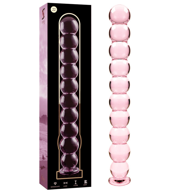 Ibiza Nebula 22 – Borosilicate Glass Dildo Pink 21.5 Cm