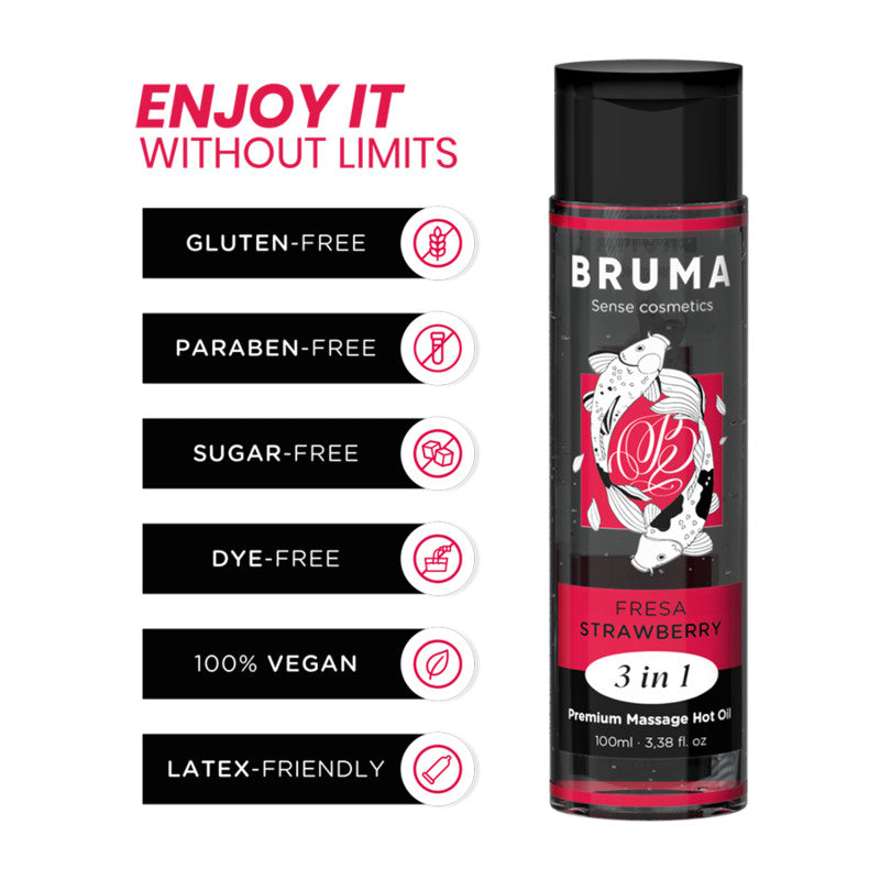 Bruma - Premium Strawberry Massage Oil 3 In 1 - 100 Ml