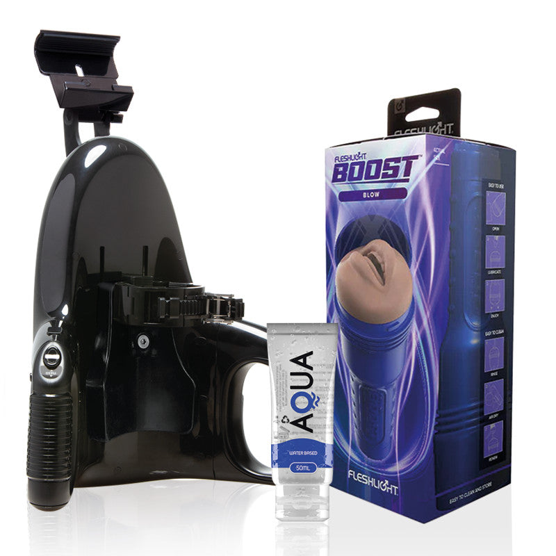 Fleshlight Boost Blow Masturbator With Universal Automatic Adapter + 50ml Lubricant - Mouth