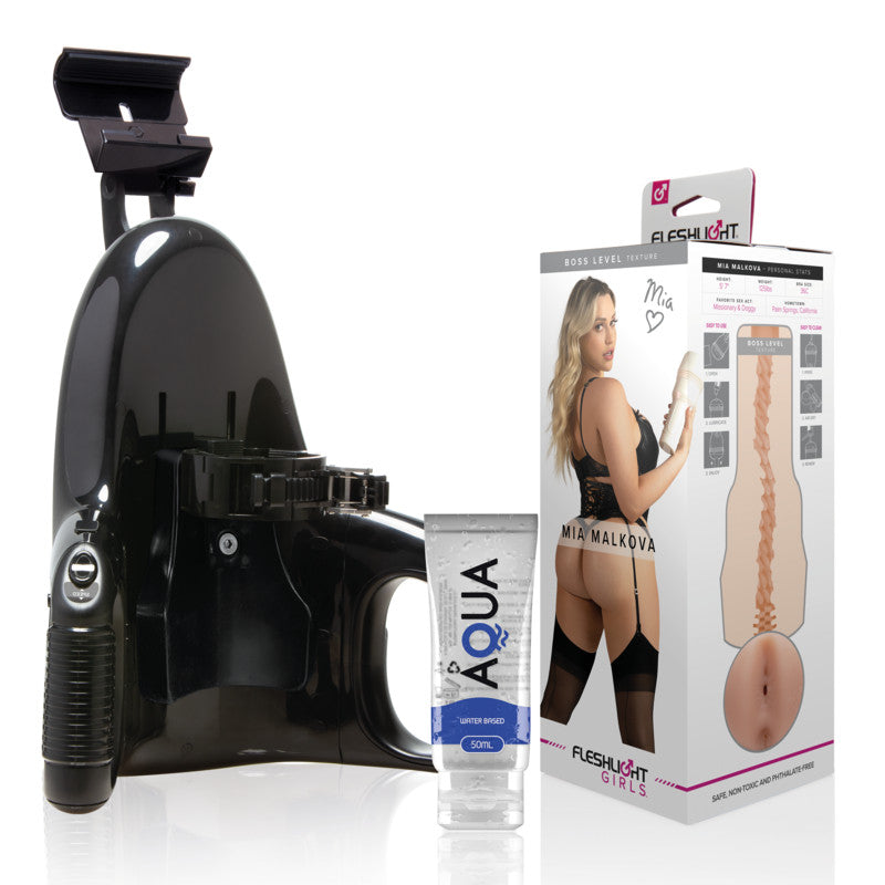 Fleshlight Mia Malkova Boss Level Masturbator With Universal Automatic Adapter + 50ml Lubricant - Anal
