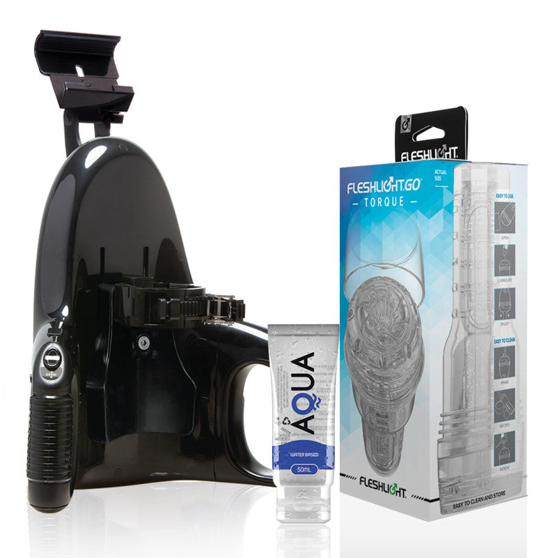 Fleshlight Go Torque Ice Masturbator With Universal Automatic Adapter + 50ml Lubricant - Vagina