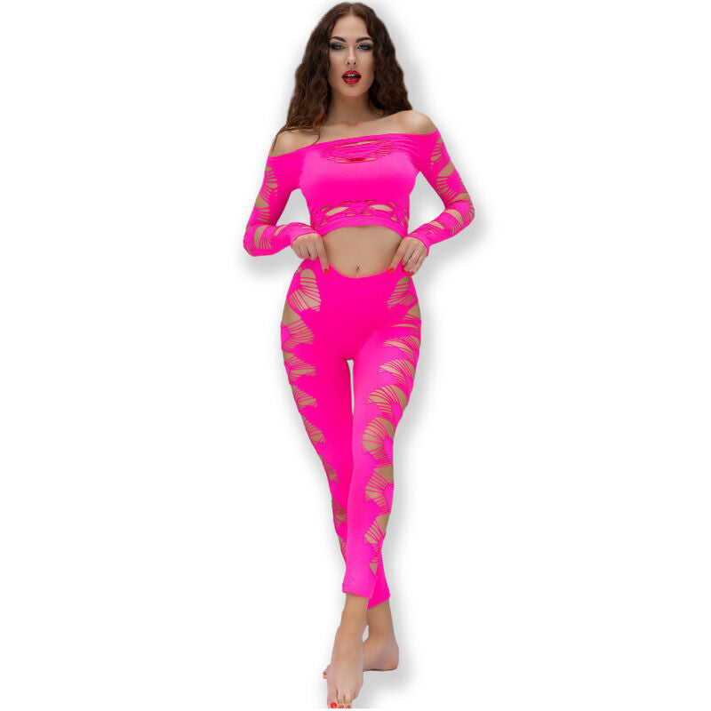 Chilirose - Sensual Fuchsia Top And Pants Set