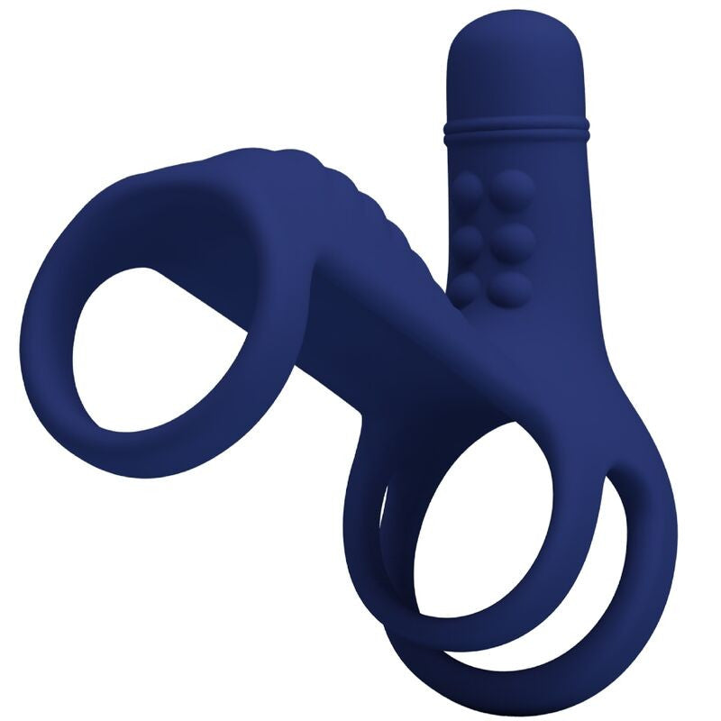 Pretty Love - Blue Vibrating Ring With Extension
