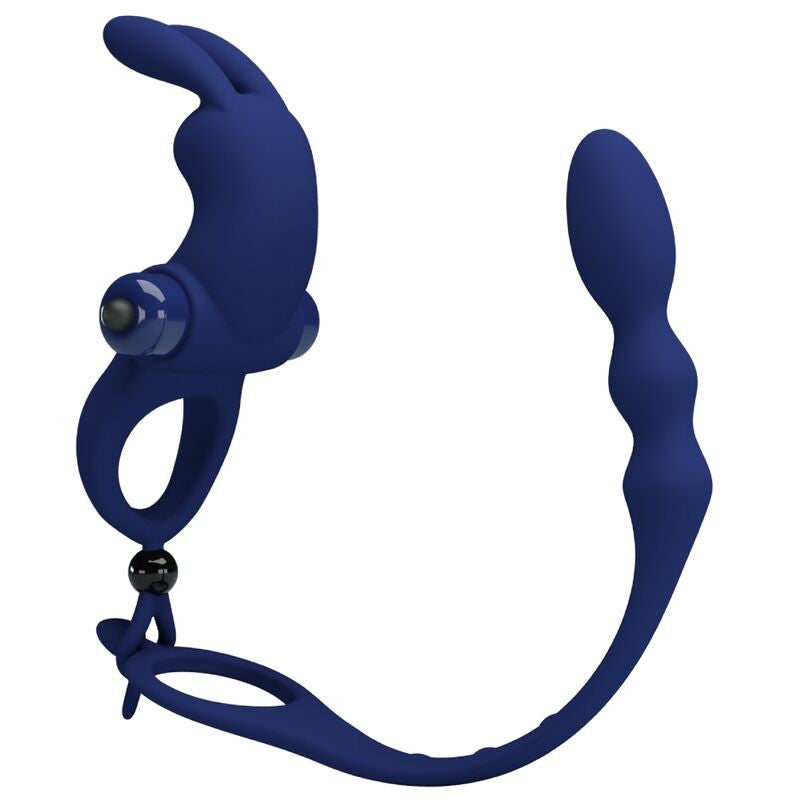 Pretty Love - Blue Rabbit Vibrator With Ring Plug