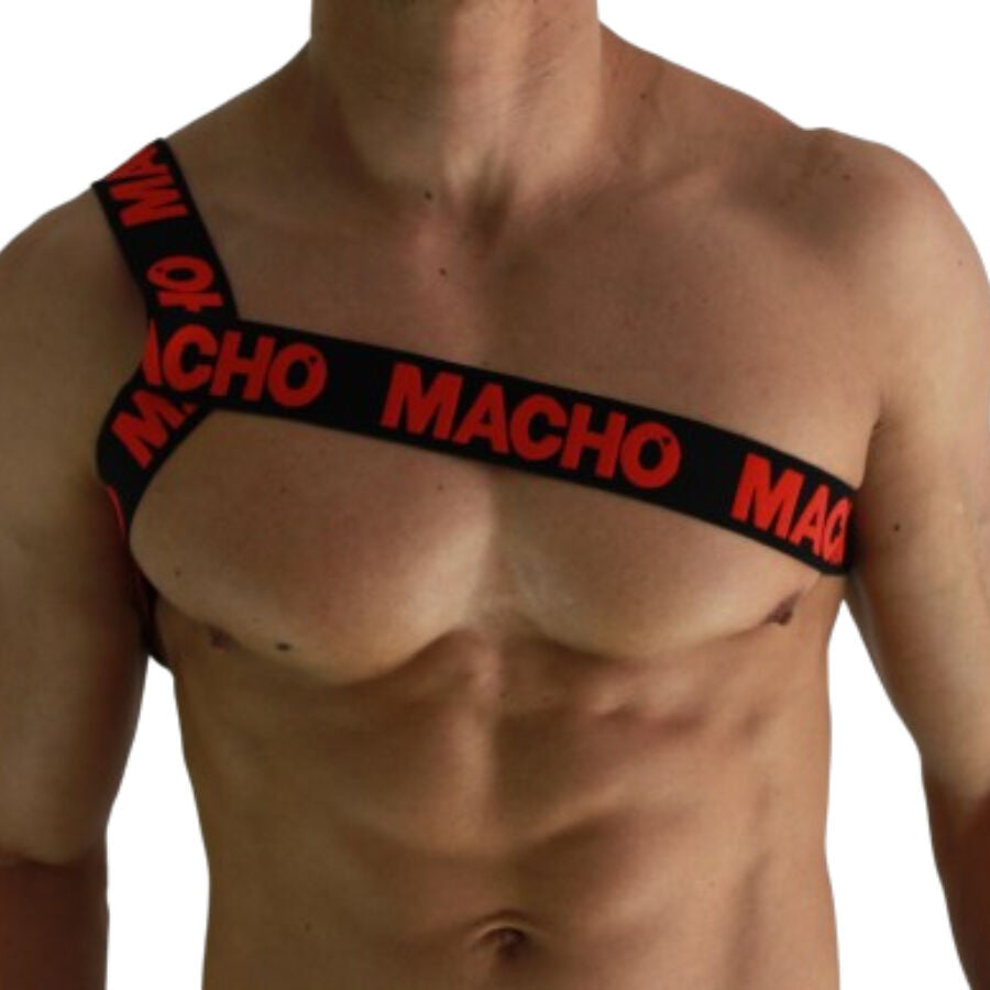 Macho - Sensual Red Romanian Harness In Size L/xl