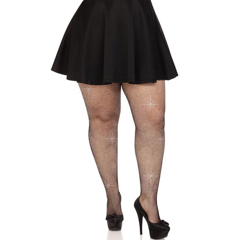 Leg Avenue – Black Fishnet Tights In Premium Size