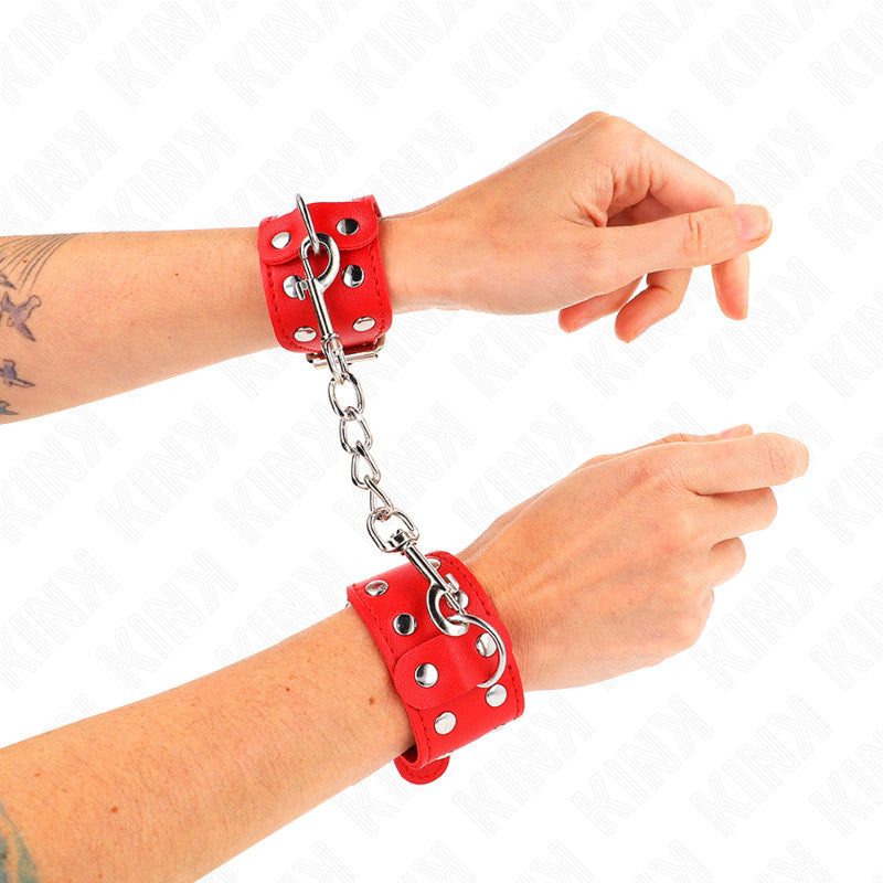 Kink - Adjustable Spiked Wristband Red