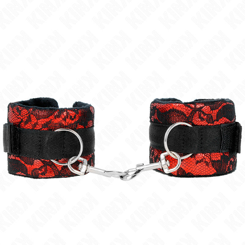Kink - Premium Velvet Wristbands In Red And Black