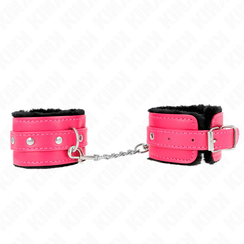 Kink - Premium Velvet Wrist Cuffs With Pink Belt