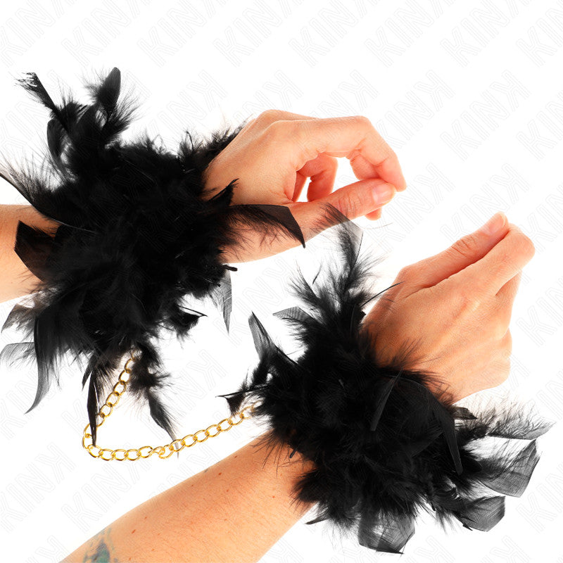 Kink - Feather Cuff With Gold Chain Sensual Accessory