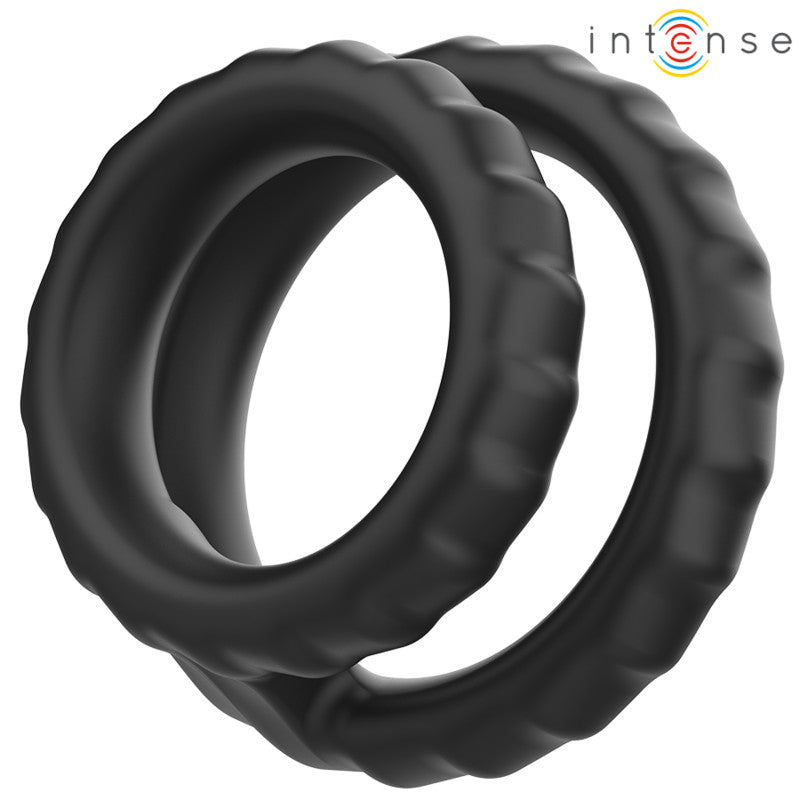 Intense Dewey – Double Silicone Penis Ring Black