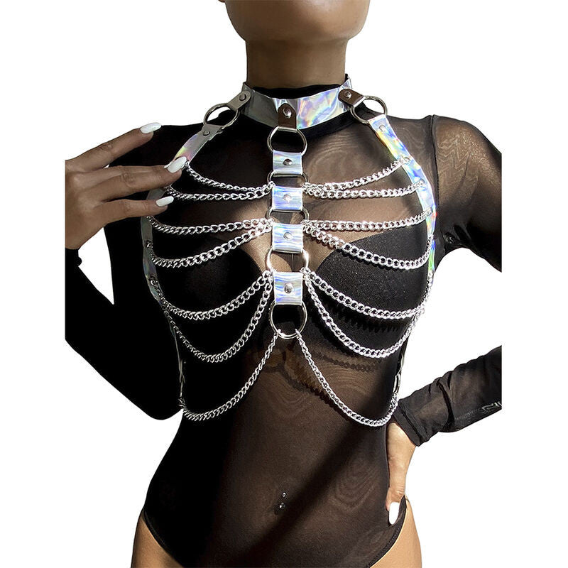 Subblime - Silver Chain Chest Strap One Size