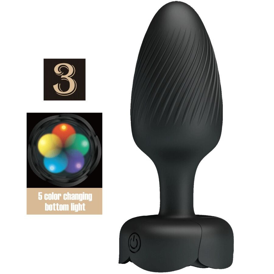 Pretty Love - Anal Plug With Led Light Black 9.8 Cm