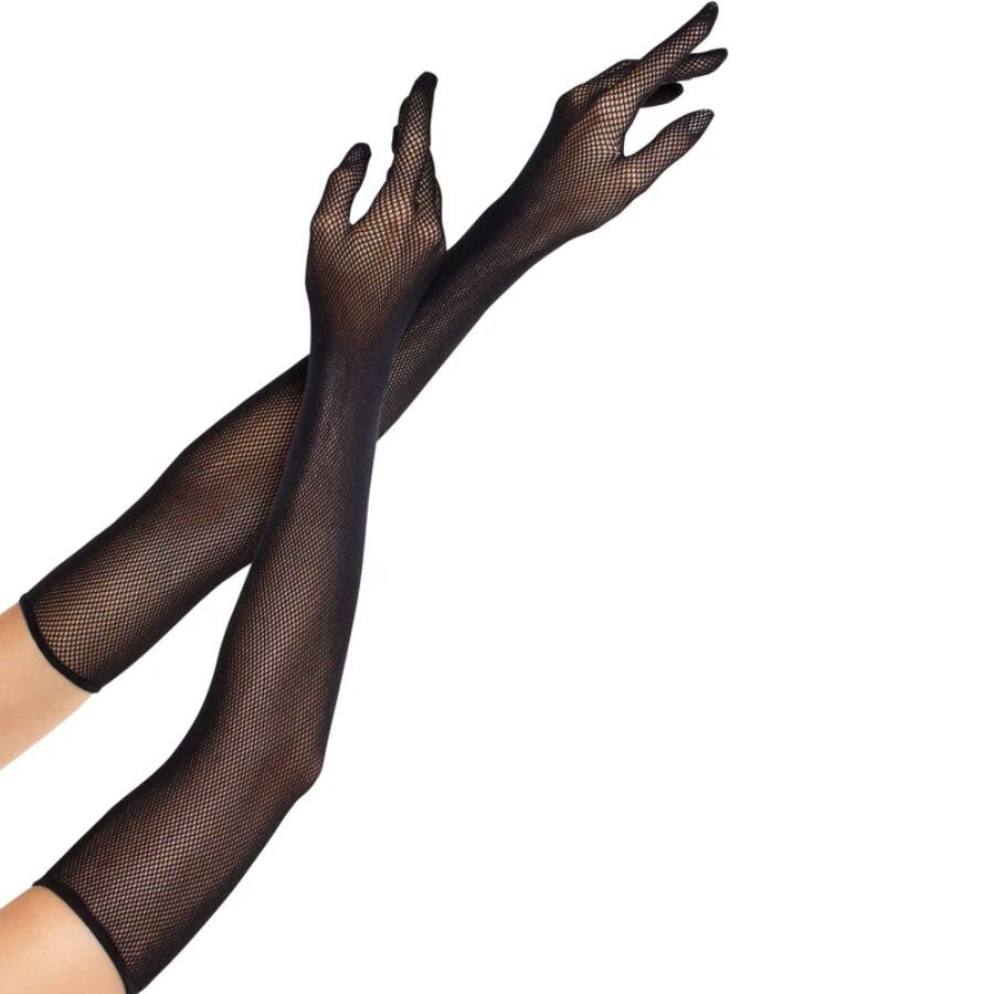 Leg Avenue – Opera Long Herringbone Gloves Black