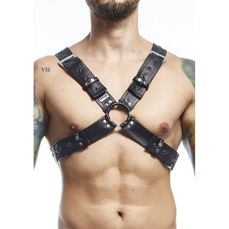 Mob - Elegant Black Harness Belt One Size